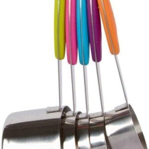 ست پیمانه استیل 5 عددی دسته رنگی خارجی