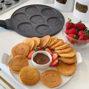 تابه پنکیک 7 خانه طرح کارتونی 26.5 سانت مشکی چینی