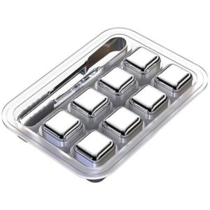 پک یخ استیل نقره‌ای 8 عددی فروشگاه لوازم قنادی والنتینو پک یخ استیل نقره‌ای 8 عددی